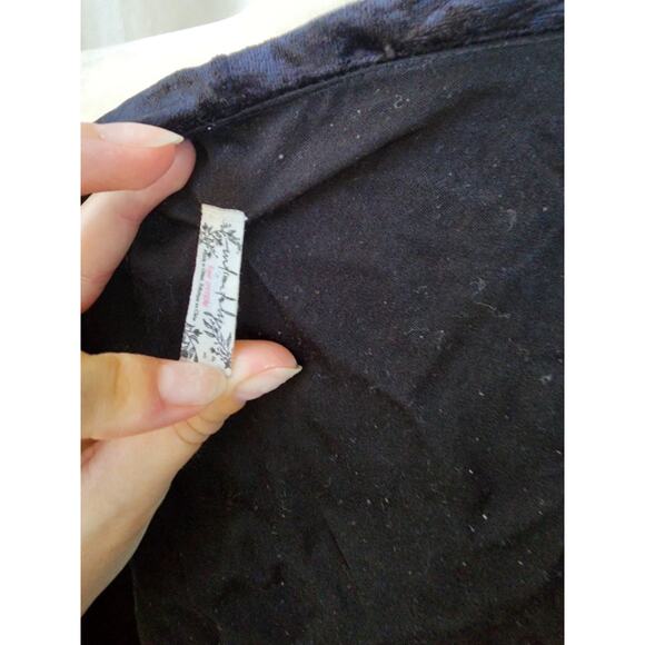 Free People Black Velvet Kimono Jacket Open Boho Witchy Whimsigoth fairy S Baggy - Picture 8 of 12